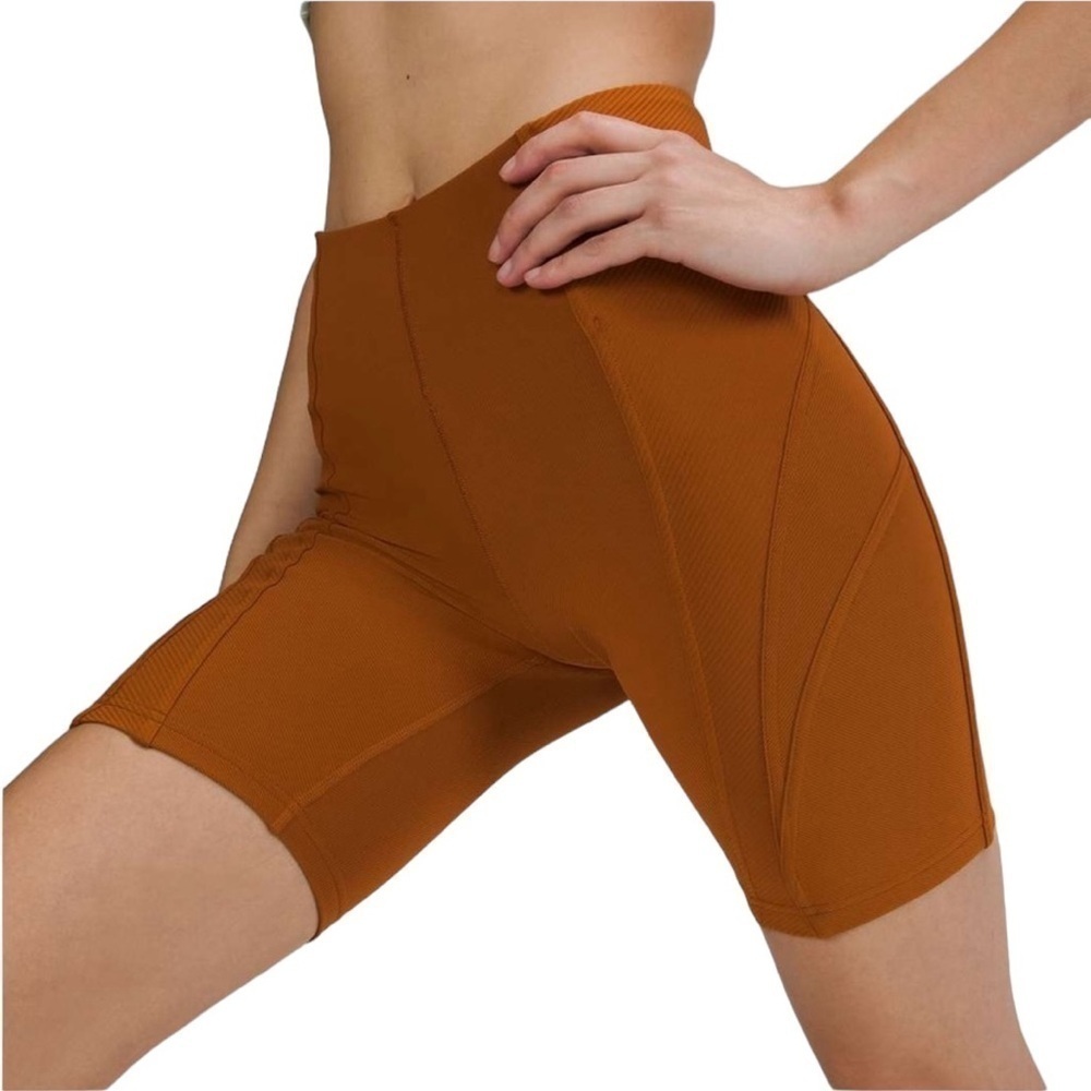 Lululemon Athletica Ribbed High Rise Yoga Shorts